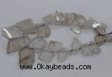 CTD790 Top drilled 20*25mm - 35*45mm freeform smoky quartz beads