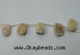 CTD801 Top drilled 20*30mm - 25*35mm freeform agate beads