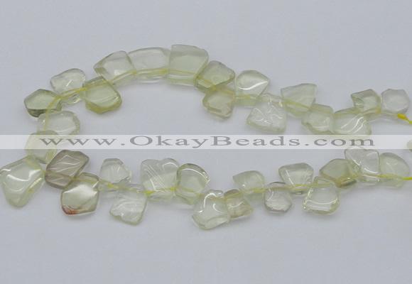 CTD824 Top drilled 15*20mm - 20*25mm freeform lemon quartz beads