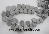 CTD900 Top drilled 15*20mm - 20*30mm freeform plated quartz beads