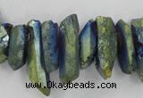 CTD914 Top drilled 5*15mm - 6*25mm wand plated quartz beads