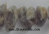 CTD933 Top drilled 10*14mm - 15*25mm faceted nuggets amethyst beads