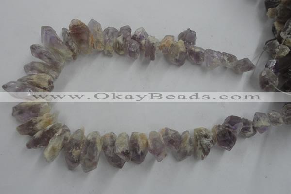 CTD933 Top drilled 10*14mm - 15*25mm faceted nuggets amethyst beads