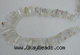 CTD935 Top drilled 6*15mm - 7*40mm wand AB grade white crystal beads