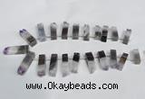 CTD940 Top drilled 8*25mm - 10*40mm sticks druzy amethyst beads