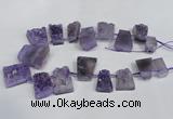 CTD941 Top drilled 14*20mm - 28*35mm freeform druzy amethyst beads