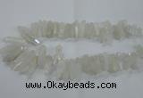 CTD957 Top drilled 8*20mm - 10*35mm nuggets AB-color white crystal beads