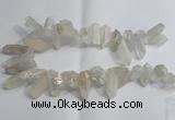 CTD958 Top drilled 10*20mm - 15*35mm nuggets AB-color white crystal beads