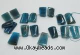 CTD967 Top drilled 22*30mm trapezoid agate gemstone beads