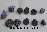 CTD993 Top drilled 12*15mm - 18*25mm nuggets plated druzy agate beads