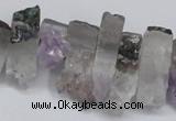 CTD995 Top drilled 10*15mm - 12*25mm sticks plated druzy amethyst beads