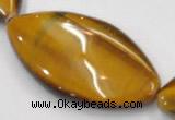 CTE03 20*40mm marquise shape yellow tiger eye beads wholesale