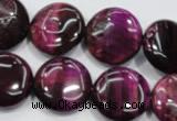 CTE1005 15.5 inches 18mm flat round dyed red tiger eye beads