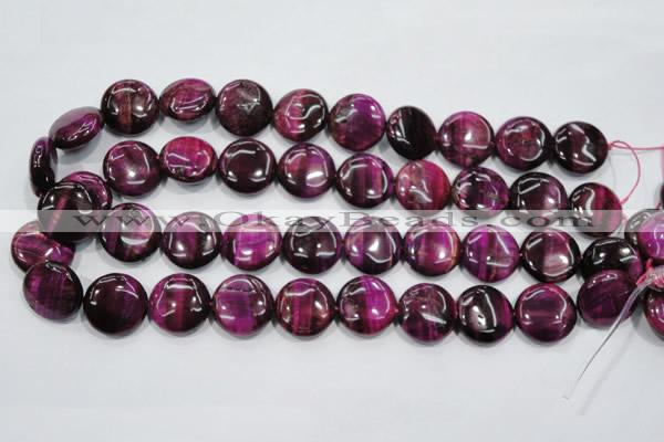 CTE1005 15.5 inches 18mm flat round dyed red tiger eye beads