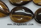 CTE102 15.5 inches 22*30mm flat teardrop yellow tiger eye beads