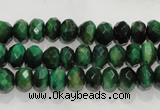 CTE1021 15.5 inches 5*8mm faceted rondelle dyed green tiger eye beads