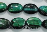 CTE1043 15.5 inches 13*18mm oval dyed green tiger eye beads