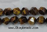 CTE1202 15 inches 10mm faceted nuggets yellow tiger eye beads