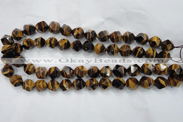 CTE1205 15 inches 16mm faceted nuggets yellow tiger eye beads