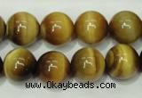 CTE131 15.5 inches 14mm round yellow tiger eye gemstone beads