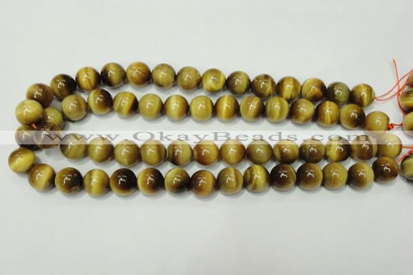 CTE131 15.5 inches 14mm round yellow tiger eye gemstone beads