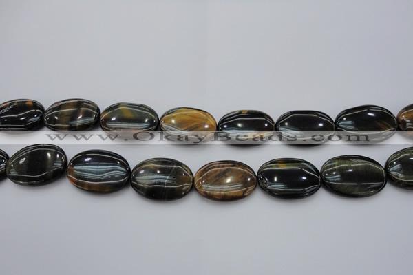 CTE1366 15.5 inches 22*30mm oval yellow & blue tiger eye beads