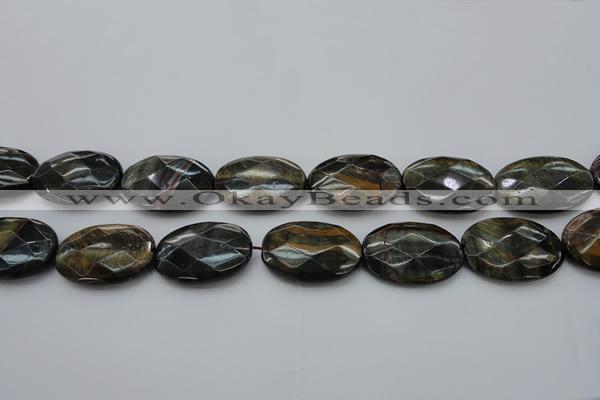 CTE1376 15.5 inches 30*40mm faceted oval yellow & blue tiger eye beads