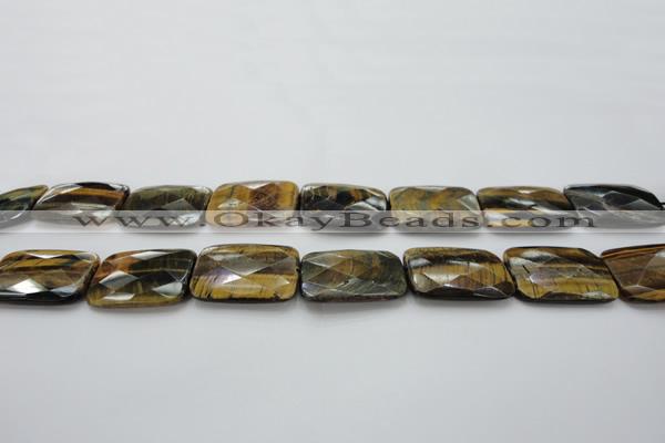 CTE1390 15.5 inches 22*30mm faceted rectangle yellow & blue tiger eye beads