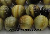 CTE1445 15.5 inches 14mm round golden & blue tiger eye beads