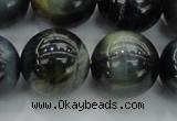 CTE1457 15.5 inches 18mm round golden & blue tiger eye beads