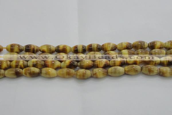 CTE1516 15.5 inches 8*12mm rice golden tiger eye beads wholesale