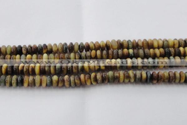 CTE1547 15.5 inches 6*10mm rondelle golden & blue tiger eye beads