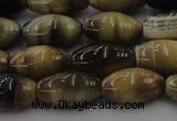 CTE1553 15.5 inches 8*12mm rice golden & blue tiger eye beads wholesale