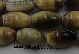 CTE1554 15.5 inches 10*14mm rice golden & blue tiger eye beads wholesale