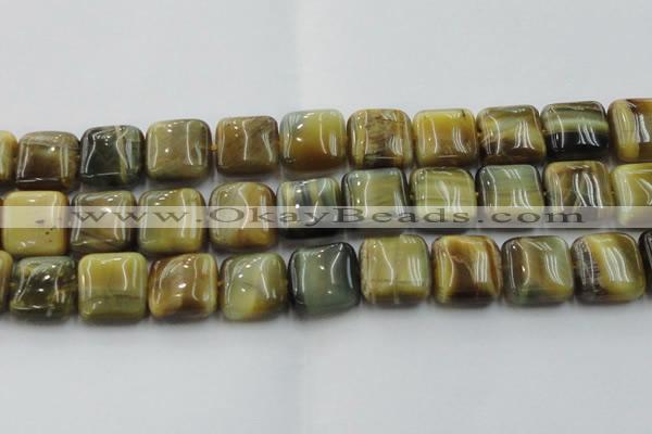 CTE1567 15.5 inches 18*18mm square golden & blue tiger eye beads wholesale