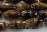 CTE1580 15.5 inches 8*12mm faceted rice yellow tiger eye beads