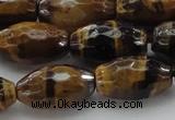 CTE1582 15.5 inches 12*16mm faceted rice yellow tiger eye beads