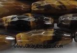 CTE1587 15.5 inches 10*30mm faceted rice yellow tiger eye beads