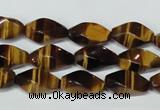 CTE171 15.5 inches 6*12mm twisted rice yellow tiger eye gemstone beads