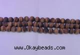 CTE1770 15.5 inches 4mm round matte yellow tiger eye beads