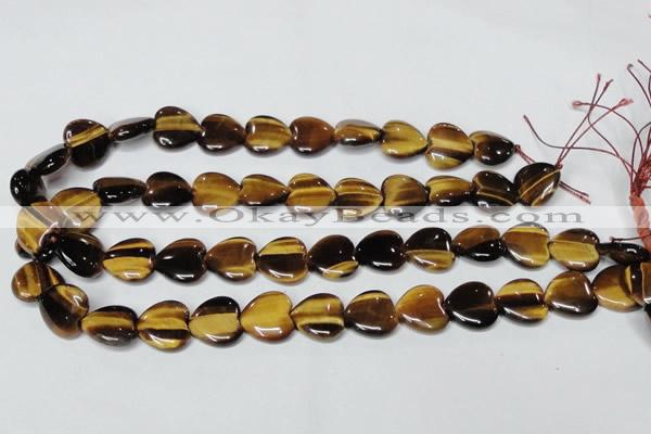 CTE179 15.5 inches 10*10mm heart yellow tiger eye gemstone beads