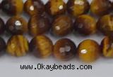 CTE1828 15.5 inches 8mm faceted round yellow tiger eye beads