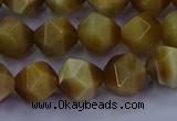 CTE1903 15.5 inches 10mm faceted nuggets golden tiger eye beads