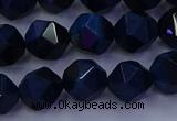 CTE1913 15.5 inches 10mm faceted nuggets blue tiger eye beads