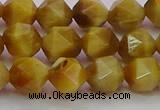 CTE1934 15.5 inches 12mm faceted nuggets golden tiger eye beads