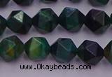 CTE1947 15.5 inches 8mm faceted nuggets green tiger eye beads