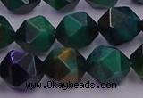 CTE1949 15.5 inches 12mm faceted nuggets green tiger eye beads