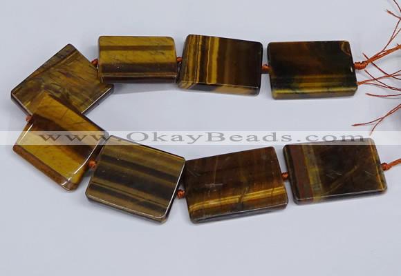 CTE1960 15.5 inches 35*45mm - 35*50mm rectangle yellow tiger eye beads