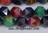 CTE1970 15.5 inches 8mm faceted nuggets mixed tiger eye beads