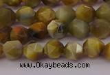 CTE1975 15.5 inches 6mm faceted nuggets golden & blue tiger eye beads